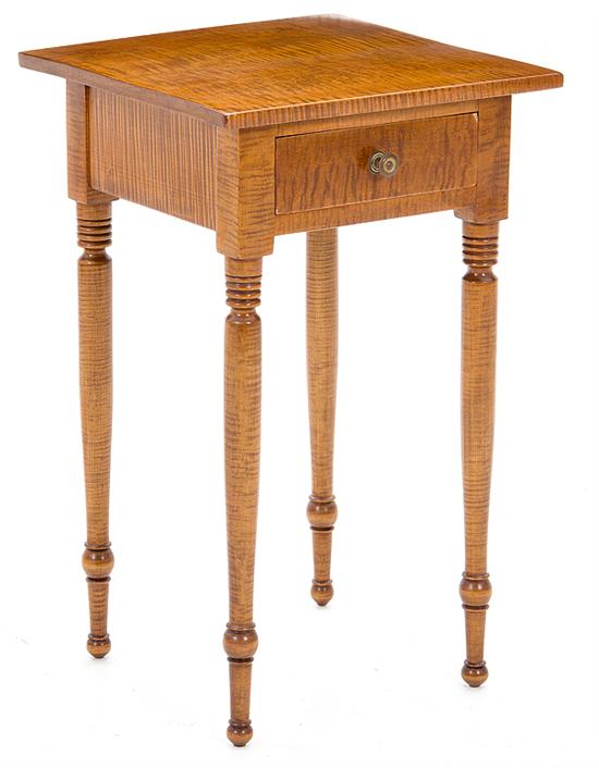 Federal tiger maple worktable probably Western
