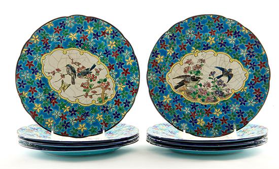Longwy pottery set of plates circa 13a924