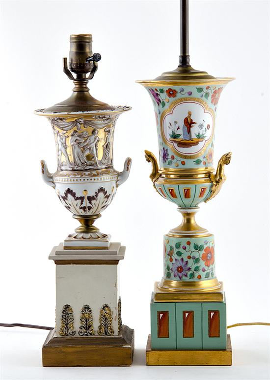 Classical porcelain urns 19th century 13a9b4
