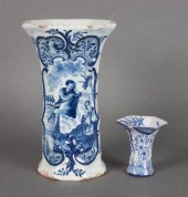 Dutch blue and white Delftware vase