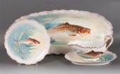 Limoges painted porcelain 15-piece fish
