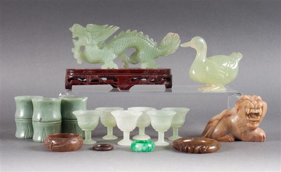 Assorted Chinese carved jade and 138b0c