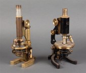 Bausch & Lomb brass microscope in a