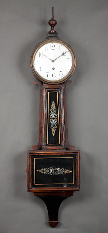 Waterbury Clock Co mahogany banjo 138c09