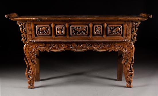 Chinese carved elmwood altar table 138c95