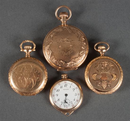 A group of 14K gold pocket watches 138dcc
