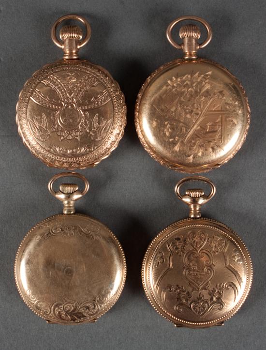 Group of gold filled pocket watches 138dcb