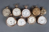 Group of gold-filled pocket watch including: