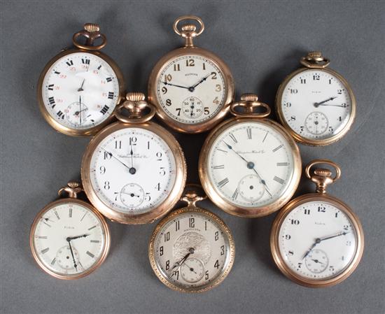 Group of gold-filled pocket watches including: