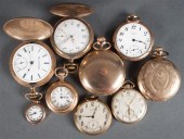 Group of gold-filled pocket watches