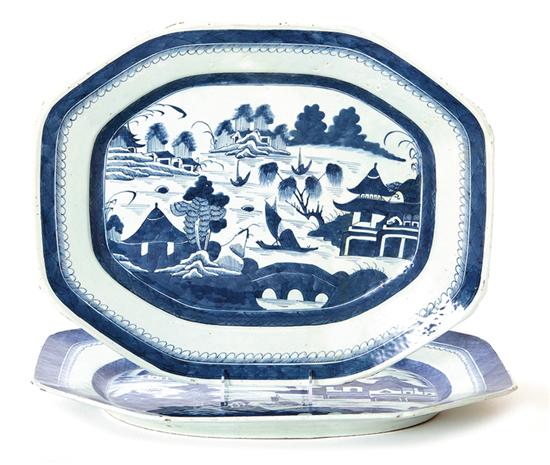 Chinese Export Canton porcelain platters