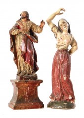 Continental carved polychrome figures 138f93