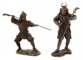 Pair of bronze samurai warriors Meiji