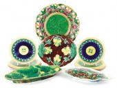 Collection of Majolica platters and