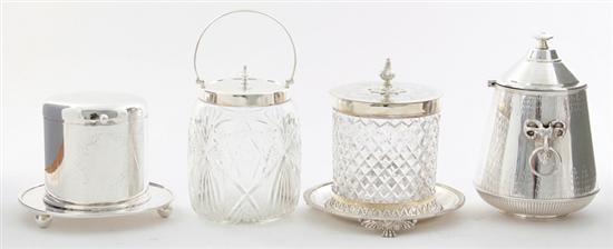 Victorian silverplate biscuit boxes 139069