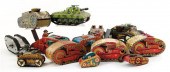 Collection of vintage tank toys by Marx