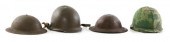British and American combat helmets