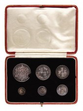 British coin set in leather case 1927