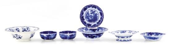 Flow blue porcelain bowls and serving 1393ef