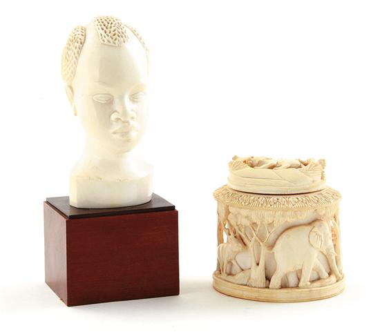 African carved bone/tusk bust and
