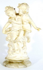 Italian bisque porcelain figure of children