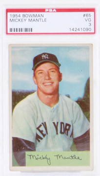 Bowman 1954 Mickey Mantle 65 baseball 13958d