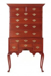 Queen Anne style mahogany highboy by