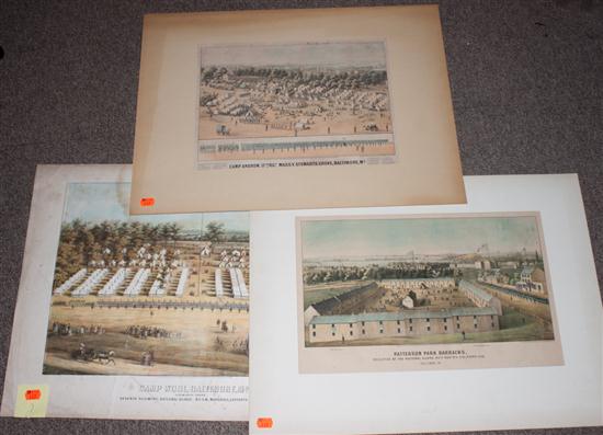  Civil War Camp Views Three chromolithographs 139668