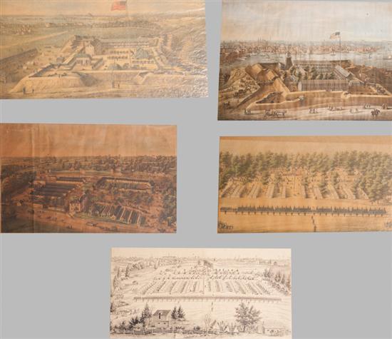  Civil War Camp Views Five chromolithographs 139669