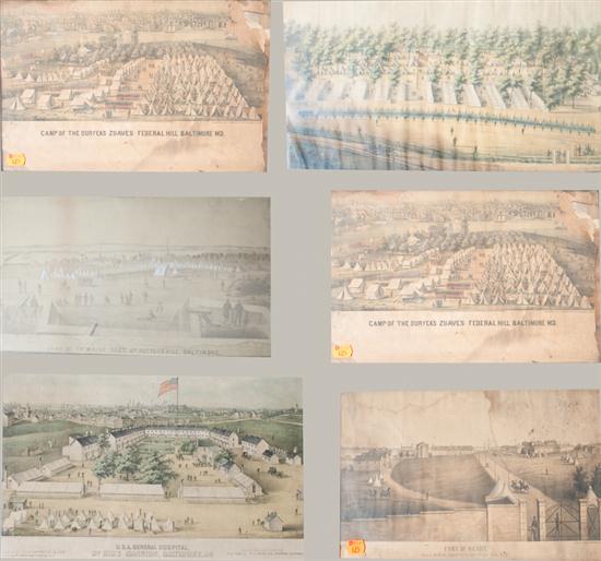  Civil War Camp Views Five chromolithographs 139670