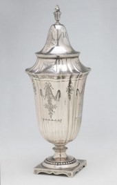 A Portuguese silver lidded urn 20th