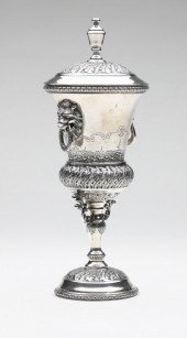 A Portuguese silver footed covered cup