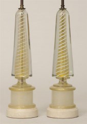PAIR OF ITALIAN MURANO GLASS LAMPS 13c1a4