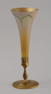 TIFFANY FAVRILLE GLASS TRUMPET-FORM