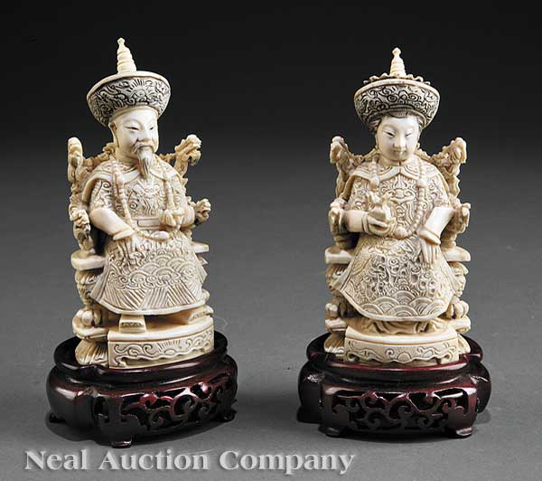 A Pair of Chinese Carved and Tinted 13d0eb