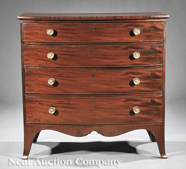A Federal Mahogany Bowfront Chest 13d18d