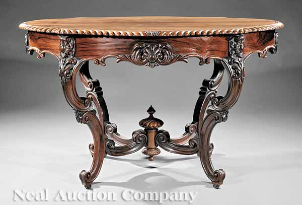 An American Rococo Carved Rosewood Center