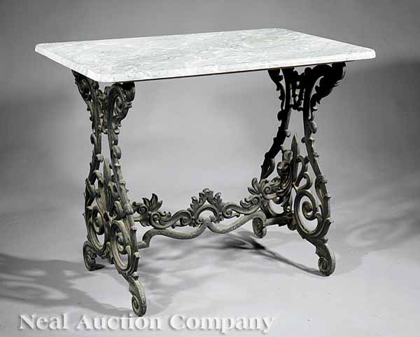 A French Cast Iron and Marble Table 13af83