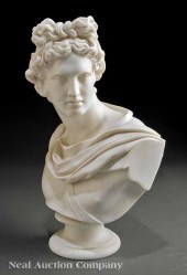 A Parian Bust of Apollo 19th c. after