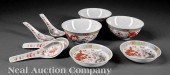 A Group of Nine Chinese Polychrome Porcelain