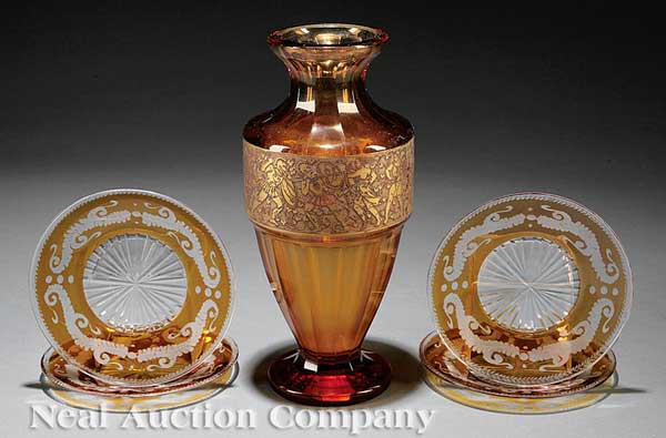 A Moser Enameled and Etched Amber 13e663