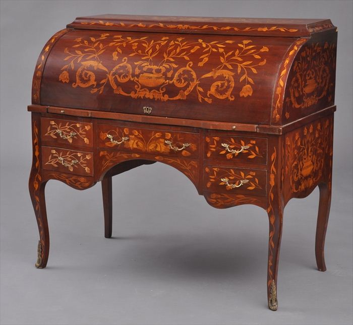 DUTCH ROCOCO-STYLE MARQUETRY AND FRUITWOOD