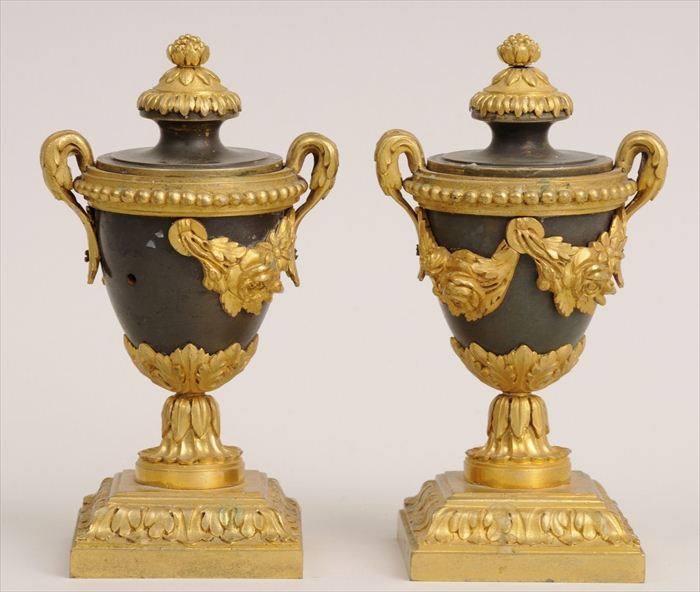 PAIR OF LOUIS XVI STYLE PATINATED 13f2c0