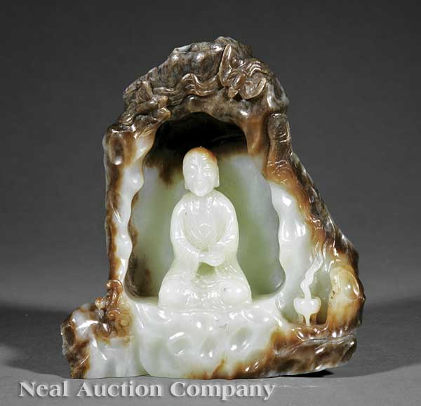 A Chinese Celadon and Russet Jade 13fba1