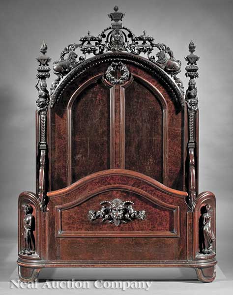 An American Rococo Highly Carved Mahogany