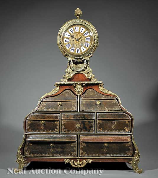 A Louis XV-Style Gilt-Bronze Mounted Leather