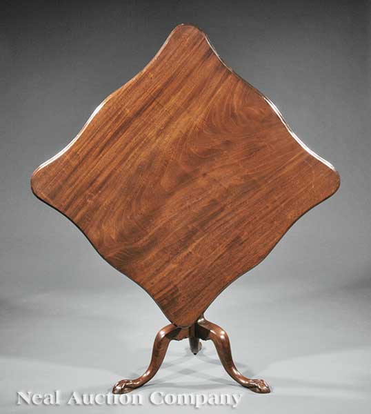 An American Chippendale Carved Mahogany Tilt-Top