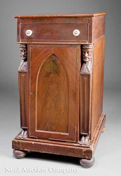 An American Classical Carved Mahogany Pedestal