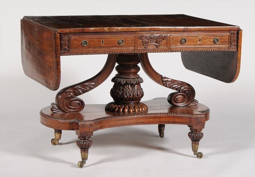 LATE REGENCY MAHOGANY AND ROSEWOOD BANDED 141666