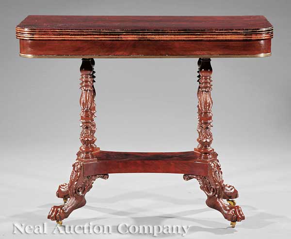 A Fine American Classical Carved and Inlaid